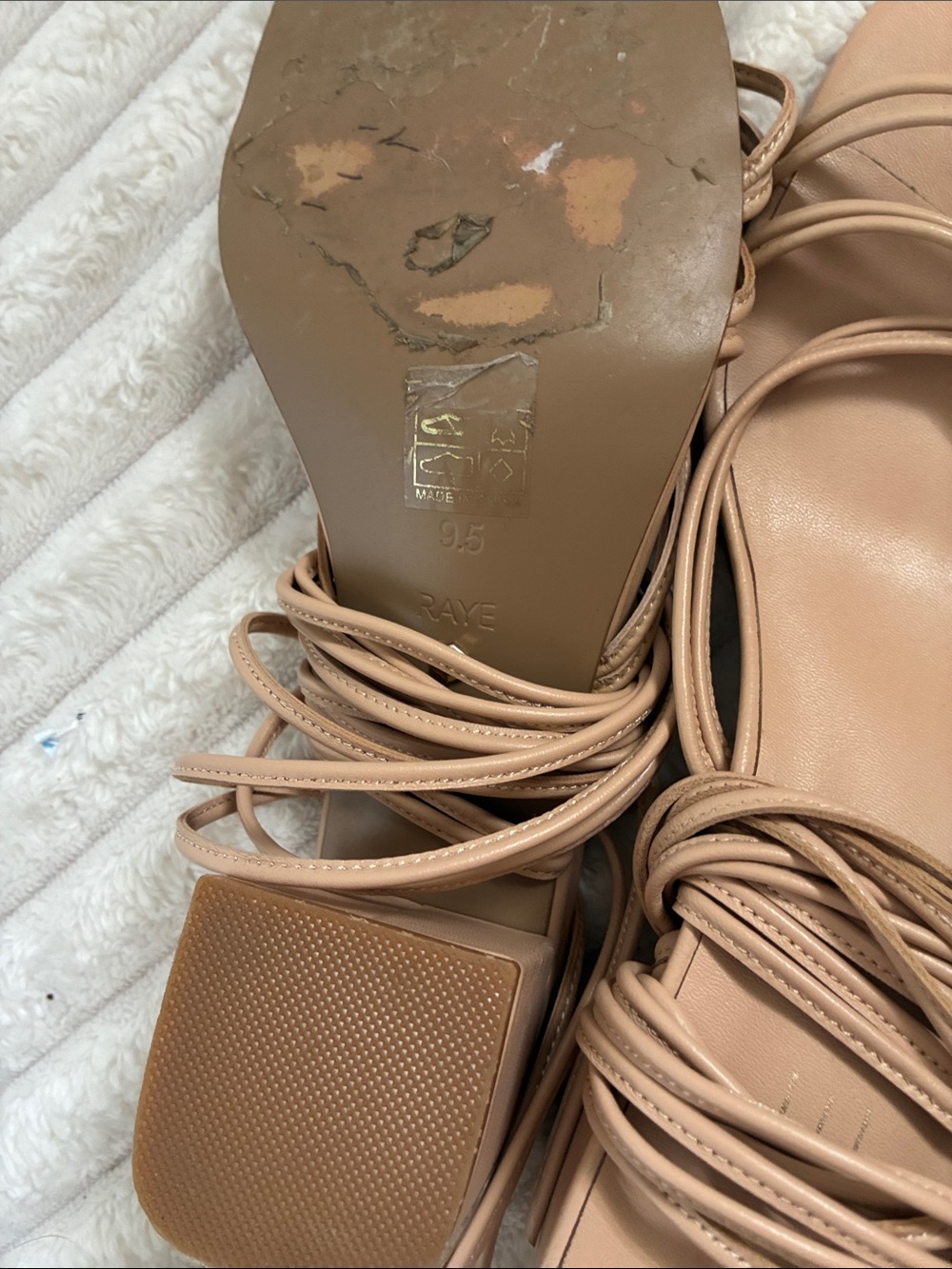 Raye Revolve Tan Strap Sandals - Picture 4 of 5